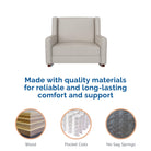 Baby Relax Hadley Upholstered Double Rocker Chair - made with quality materials for reliable and long-lasting comfort and support: wood, pocket coils, no sag springs