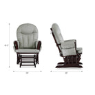 Two recliner chairs with dimensions indicated on a white background