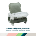 Deluxe 5-in-1 Sit, Snack & Go Convertible Booster Seat - 2-level height adjustment extends to provide additional height