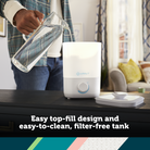 Easy-Fill Cool Mist Humidifier - easy top-fill design and easy-to-clean, filter-free tank