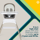 Grow and Go™ Essential Rotating High Chair - 9-in-1 high chair grows with your child from infant to toddler up to 5 years and 50 lbs.