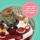 Disney Baby Ready, Set, Walk DX Developmental Walker - larger tray space with plenty of room for snacks