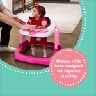 Disney Baby Ready, Set, Walk DX Developmental Walker - unique wide base designed for superior stability