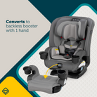EverSlim 4-in-1 Convertible Car Seat - converts to backless booster with 1 hand