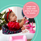Disney Baby Ready, Set, Walk DX Developmental Walker - larger tray space with plenty of room for snacks