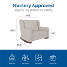 Baby Relax Hadley Upholstered Double Rocker Chair - Nursery Approved - rigorously tested for safety. 250 lb weight limit, easy to clean, easy assembly, ships in 1 box