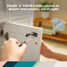 Cabinet & Drawer Latches - Gray - simple to install inside cabinet or drawer and remains out of sight
