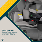EverSlim 4-in-1 Convertible Car Seat - seat cushion is made of comfy memory-foam