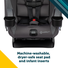 SlimRide 4-in-1 Convertible Car Seat - machine-washable, dryer-safe seat pad and infant inserts