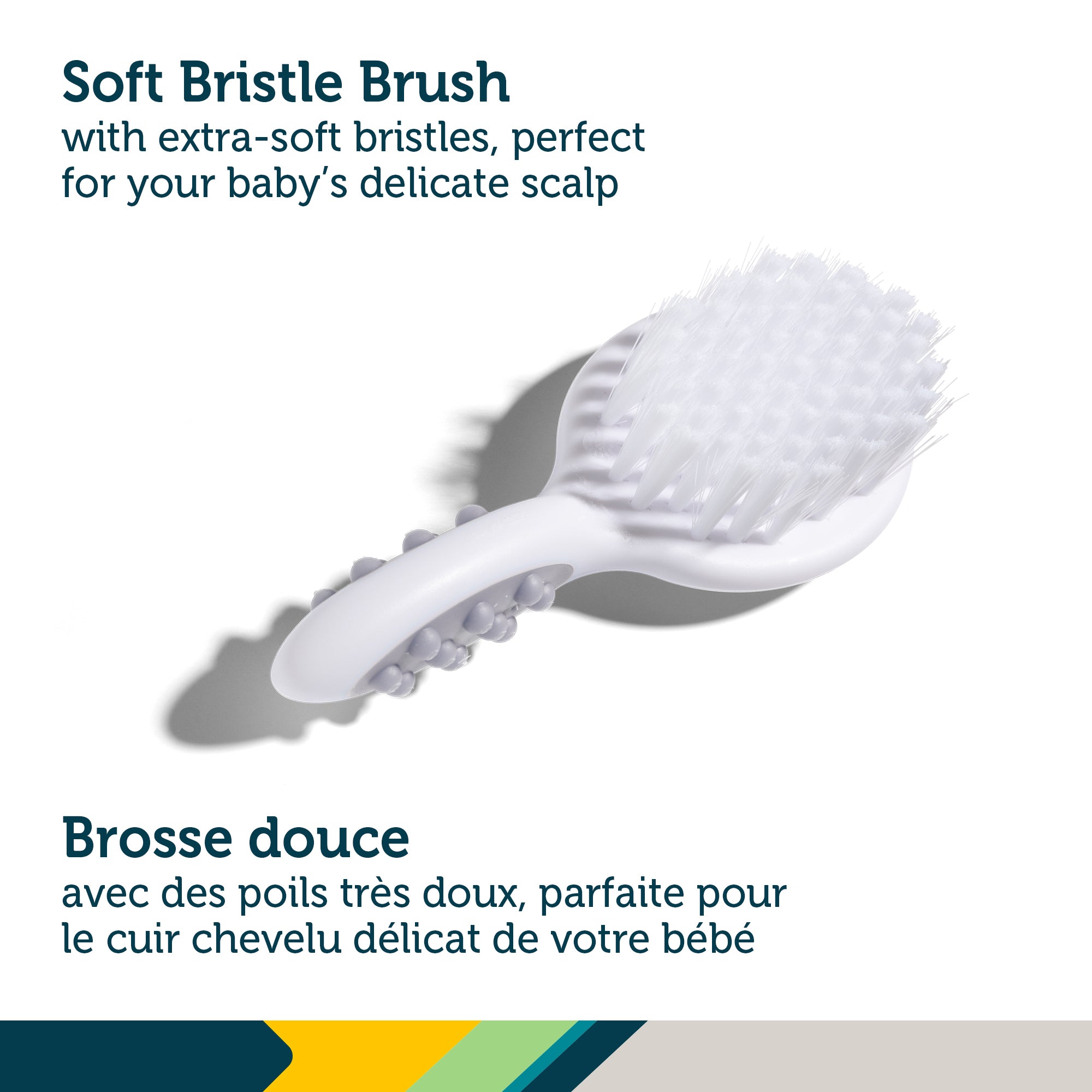 First Steps Baby Hair Brush & Comb Set In Weiß – Extra Weich & Sanft Für Babys Haar