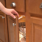 Spring-Loaded Cabinet & Drawer Latch - hand opening cabinet
