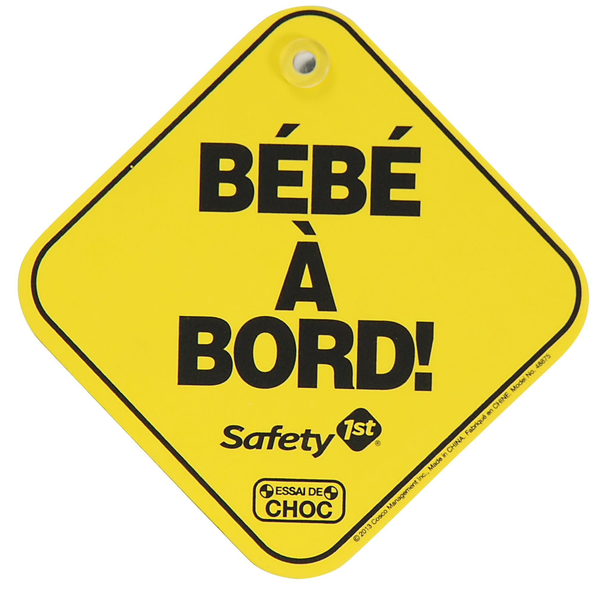 Foam Baby on Board Sign (French) - Yellow