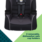 Crosstown Slim All-in-One Convertible Car Seat - 2 removable, dishwasher-safe cup holders