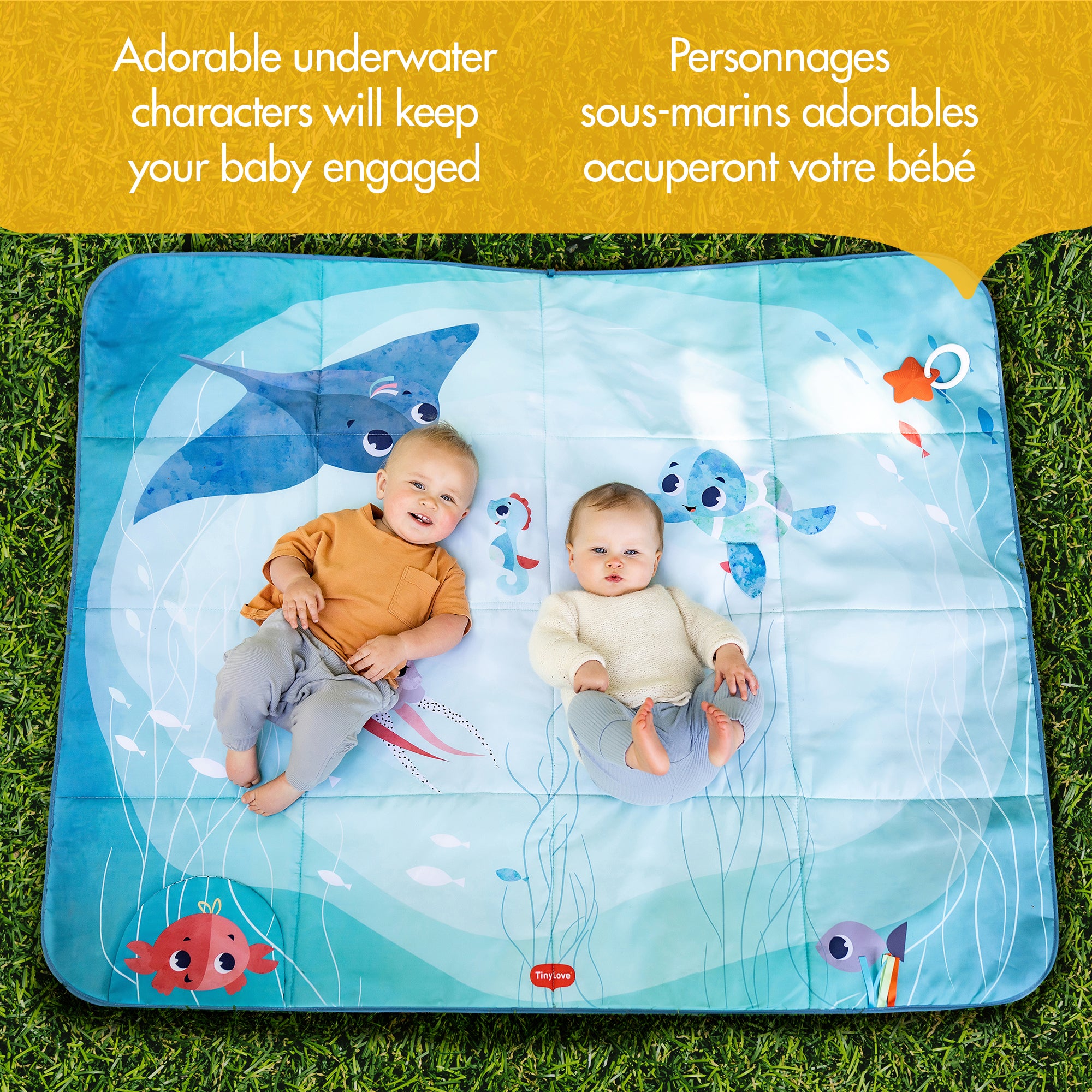 Tiny Love XL Outdoor Picnic Mat - adorable underwater characters will keep your baby engaged