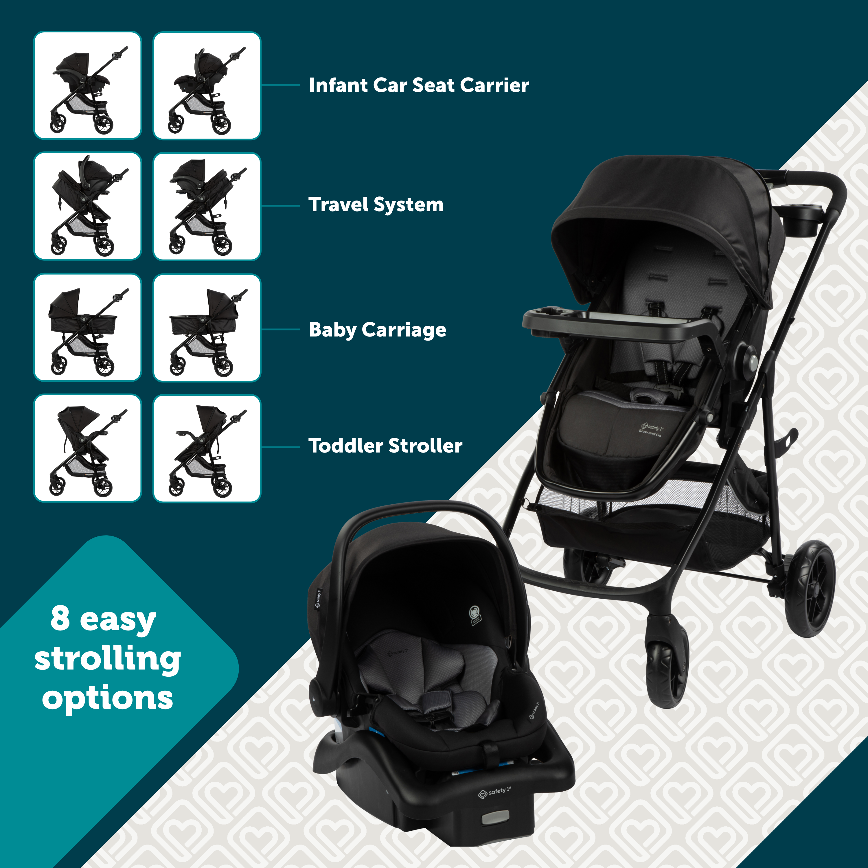 Safety first infant car seat and stroller on sale