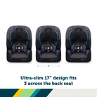Crosstown Slim All-in-One Convertible Car Seat - ultra-slim 17" design fits 3 across the back seat