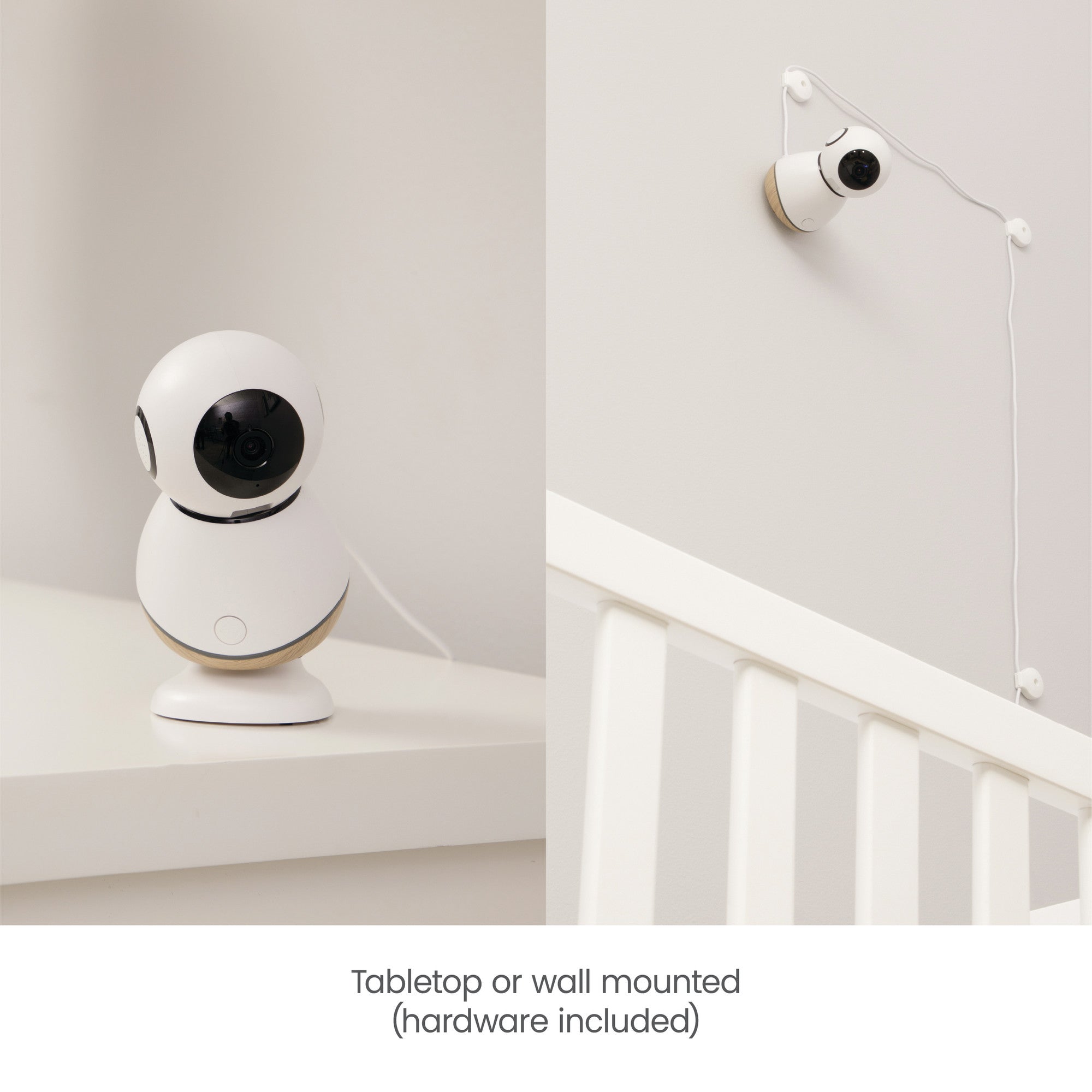 360° Smart Baby Monitor - tabletop or wall mounted (hardware included)