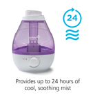 360° Cool Mist Ultrasonic Humidifier - provides up to 24 hours of cool, soothing mist