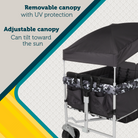 Summit Sprint Quad Wagon Stroller - removable canopy with UV protection; adjustable canopy can tilt toward the sun