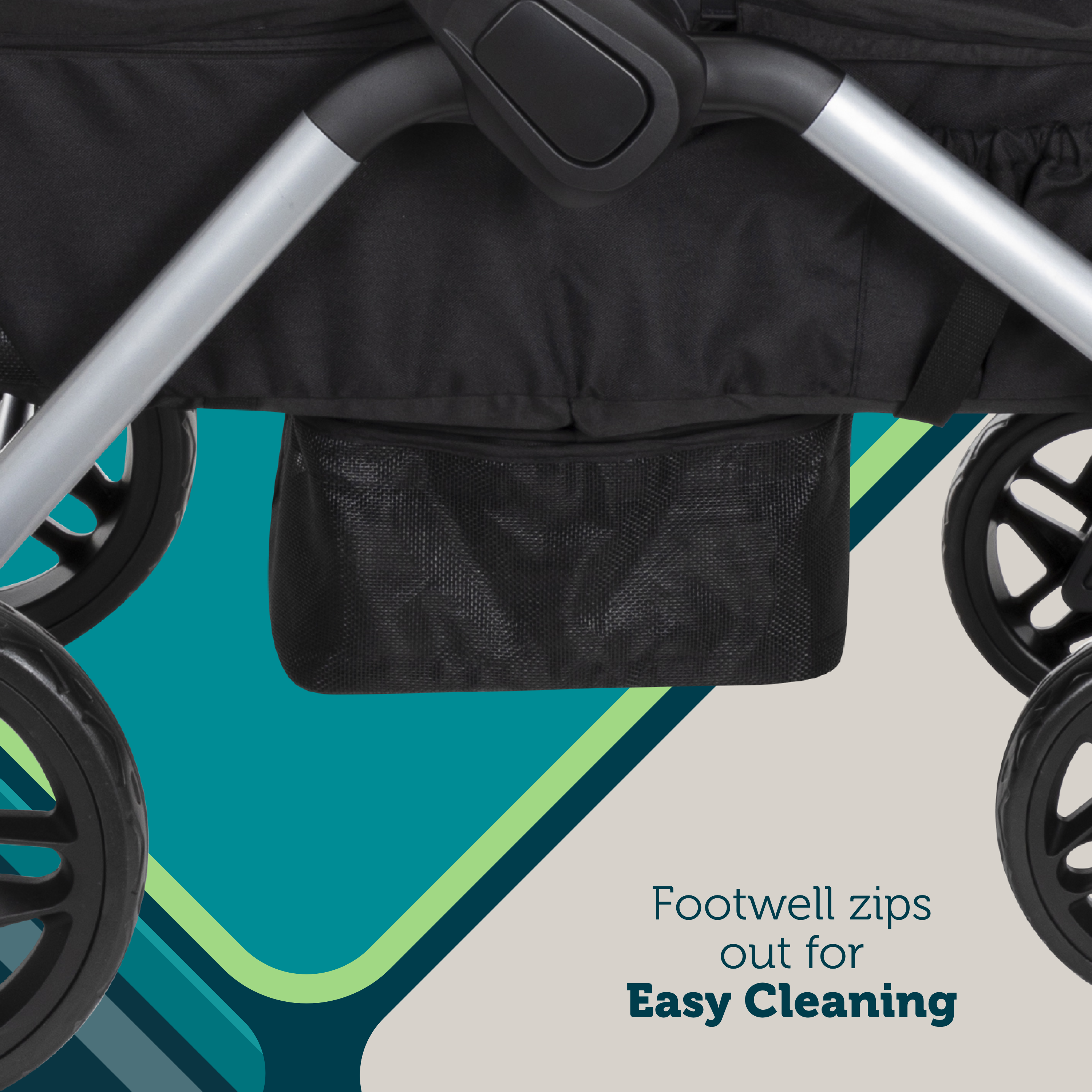 Summit Wagon Stroller - footwell zips out for easy cleaning