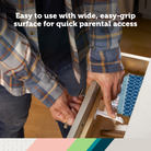 Cabinet & Drawer Latch - easy to use with wide, easy-grip surface for quick parental access