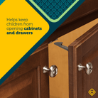 Cabinet & Drawer Latches - Gray - helps keep children from opening cabinets and drawers