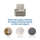 Baby Relax Salma Rocker Recliner Chair - made with quality materials for reliable and long-lasting comfort and support: plywood, pocket coils, no sag springs
