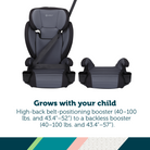 Grow and Go™ 2-in-1 Belt-Positioning Booster Car Seat featuring ComfortWings - grows with your child: High-back belt-positioning booster (40-100 lbs. and 43.4"-52") to a backless booster (40-100 lbs. and 43.4"-57").