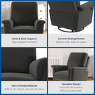 Baby Relax Terrin 3-in-1 Gliding Swivel Nursery Recliner - neck & back support, high padded backrest; smooth gliding motion, silently rocks baby to sleep; skin-friendly material, soft-to-the-touch and easy to clean; versatile design, great for the nursery, office or living room