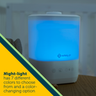 Comforting Cool Mist Top-Fill Humidifier - night-light has 7 different colors to choose from and a color-changing option