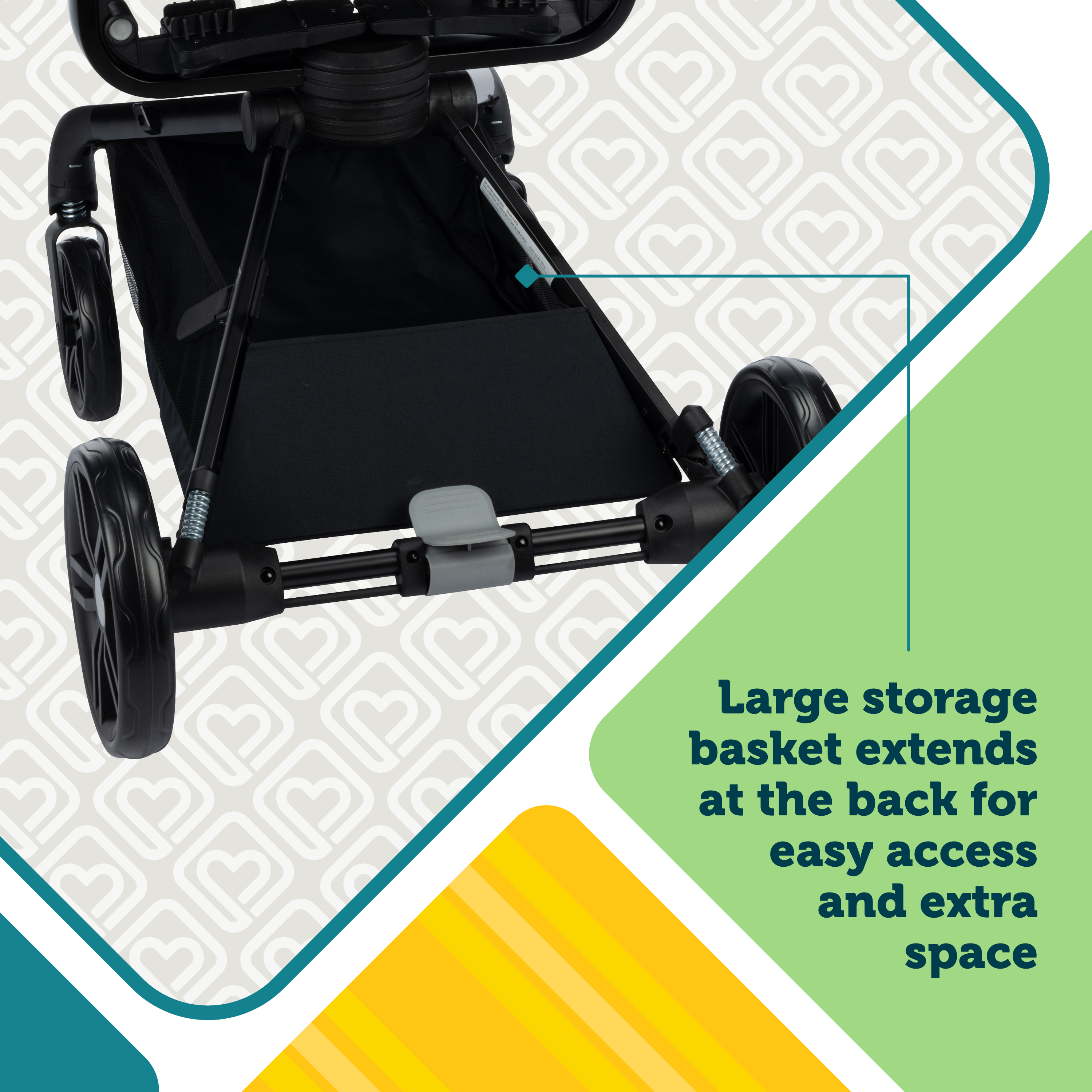 Turn and Go™ 360° Rotating Modular Travel System - large storage basket extends at the back for easy access and extra space