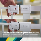 Easy Install Auto-Close Gate - SecureTech red-to-green indicator allows you to see when gate is securely locked