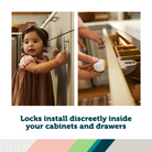 Secure-to-Explore Adhesive Magnetic Locks - locks install discreetly inside your cabinets and drawers