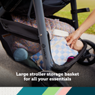 onBoard™ Slide 6-in-1 Travel System with SafetySlide™ Base - large stroller storage basket for all your essentials