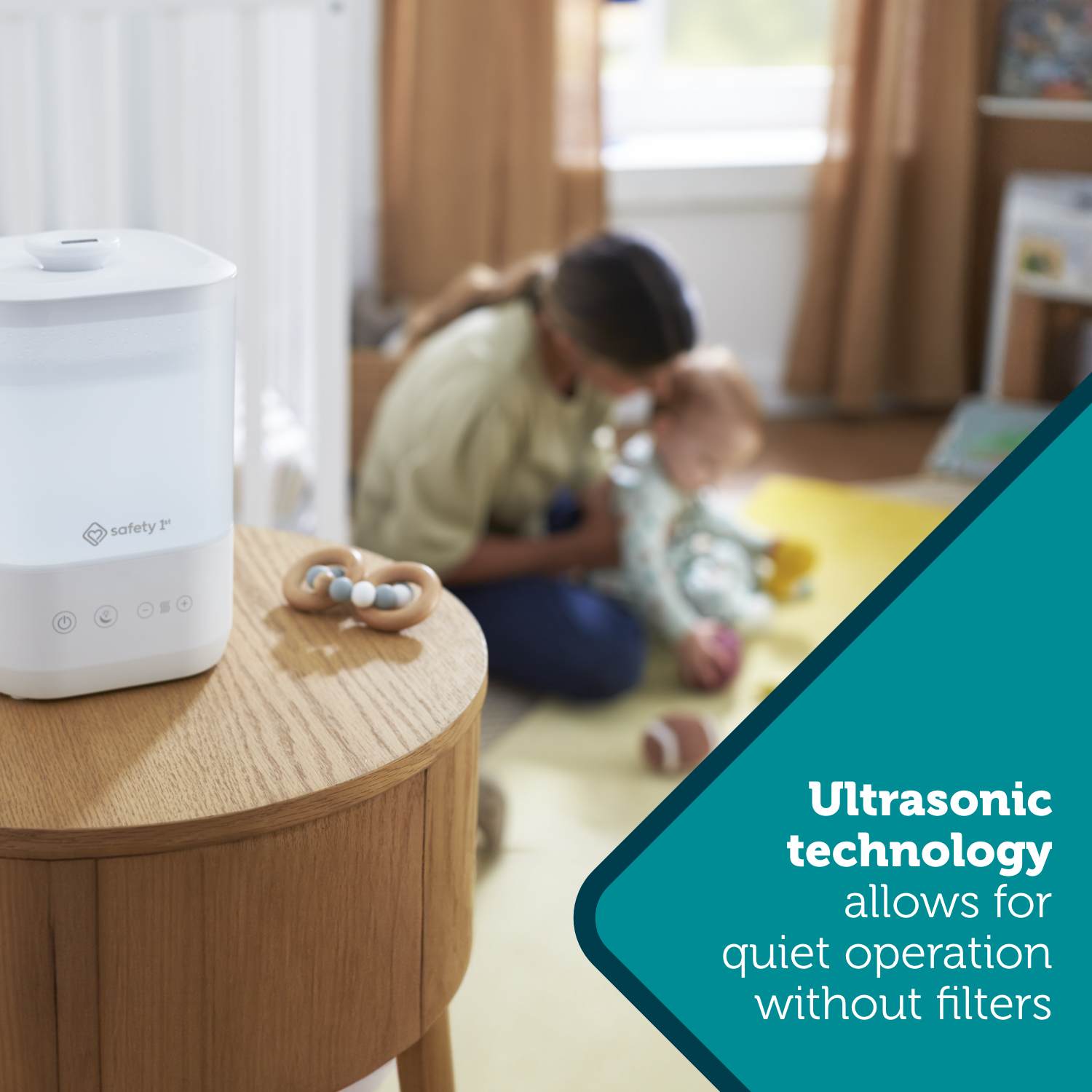 Comforting Cool Mist Top-Fill Humidifier - ultrasonic technology allows for quiet operation without filters