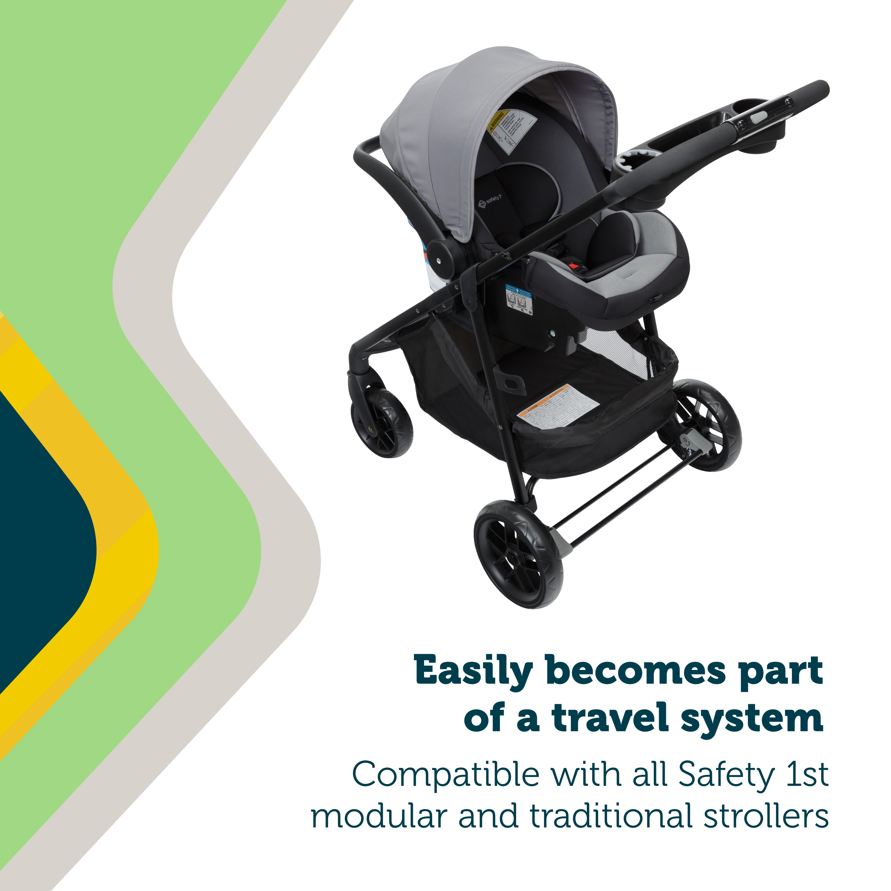 infant car seat stroller base Safety 1st onBoard Slide Infant Car Seat featuring SafetySlide Base