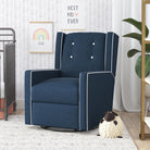 Baby Relax Mikayla 4-in-1 Nursery Swivel Glider Rocker Recliner - navy