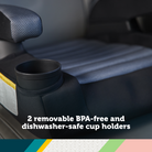 Boost-and-Go™ Lite Backless Booster - 2 removable BPA-free and dishwasher-safe cup holders