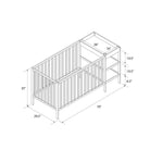 Baby Relax Ema 3-in-1 Convertible Crib & Changer Combo - measurements