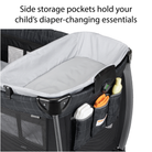 Play-and-Stay Play Yard - side storage pockets hold your child's diaper-changing essentials