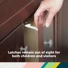 Spring-Loaded Cabinet & Drawer Latch - latches remain out of sight for both children and visitors