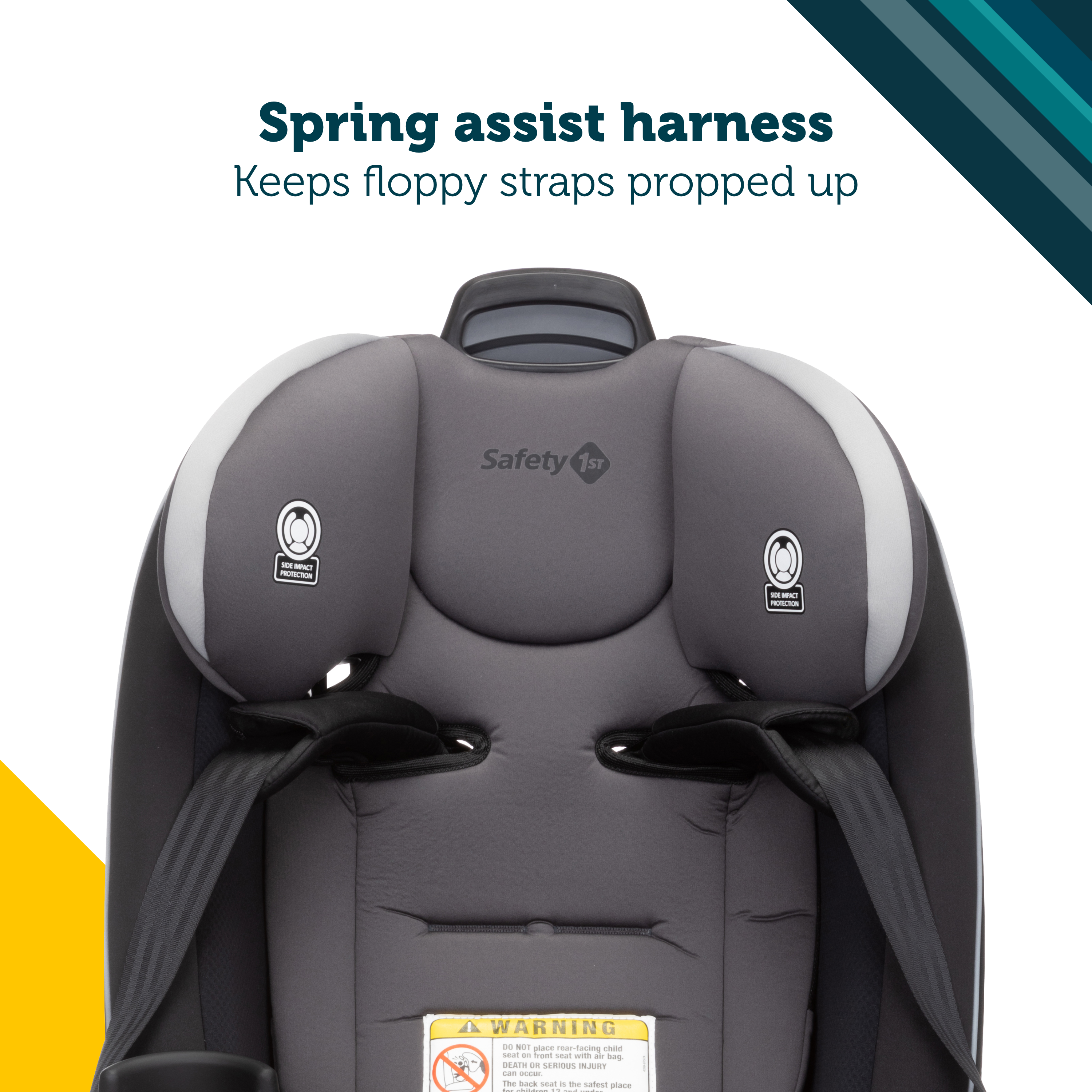 Grow and Go™ Extend 'n Ride LX All-in-One Convertible Car Seat - spring assist harness keeps floppy straps propped up