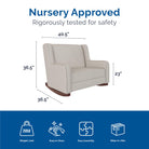 Baby Relax Hadley Upholstered Double Rocker Chair - Nursery Approved - rigorously tested for safety. 250 lb weight limit, easy to clean, easy assembly, ships in 1 box