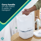 Comforting Cool Mist Top-Fill Humidifier - carry handle on top makes it easier to transport