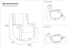 Baby Relax Mikayla 4-in-1 Nursery Swivel Glider Rocker Recliner - measurements