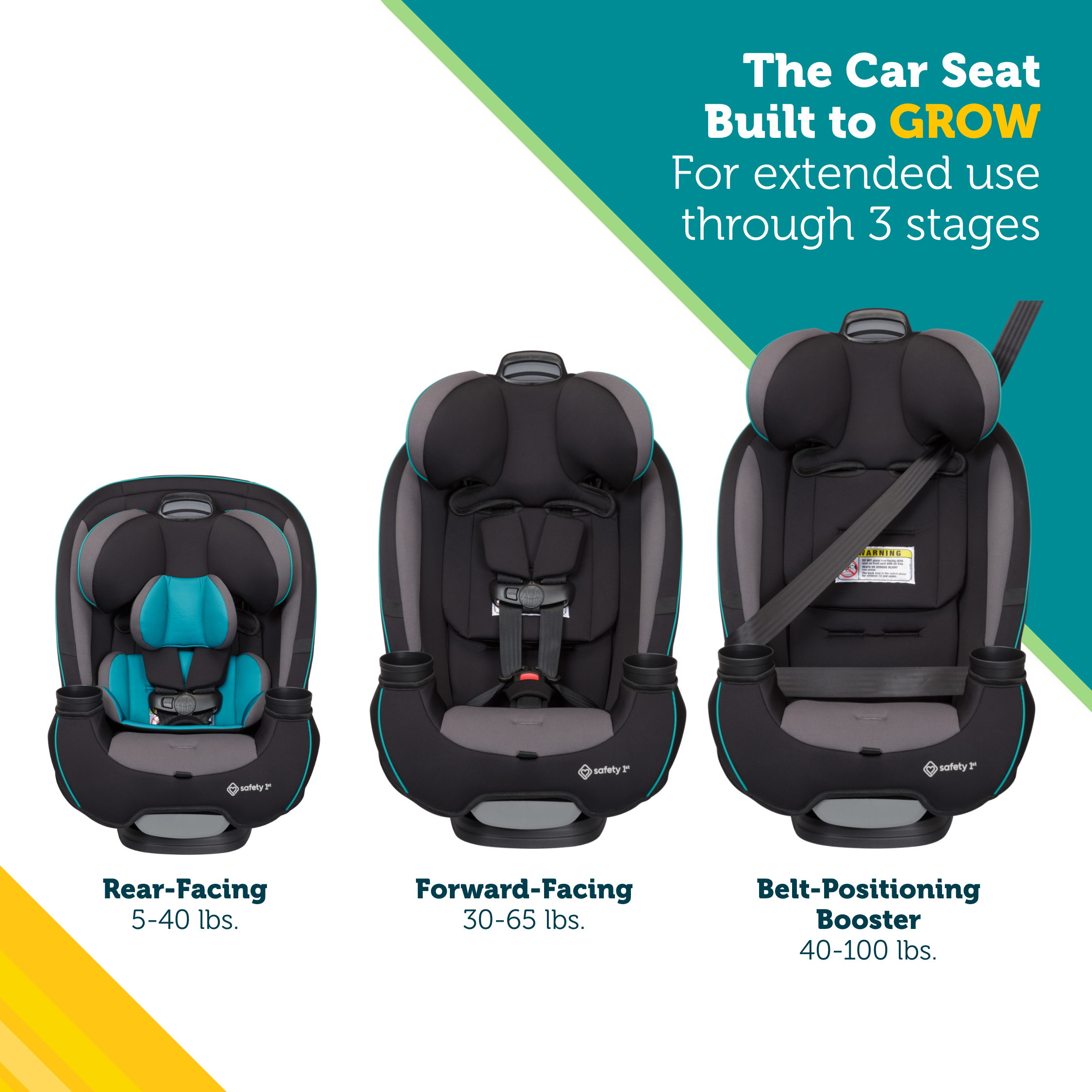 Safety 1st Grow and Go All-in-One Convertible Car Seat Black Phantom
