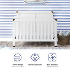 Baby Relax Miles 5-in-1 Convertible Crib - trendy design ideal for home of any decor, nursery approved, easy assembly