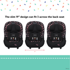 Disney Baby Ellaris™ Convertible Car Seat - the slim 19" design can fit 3 across the back seat
