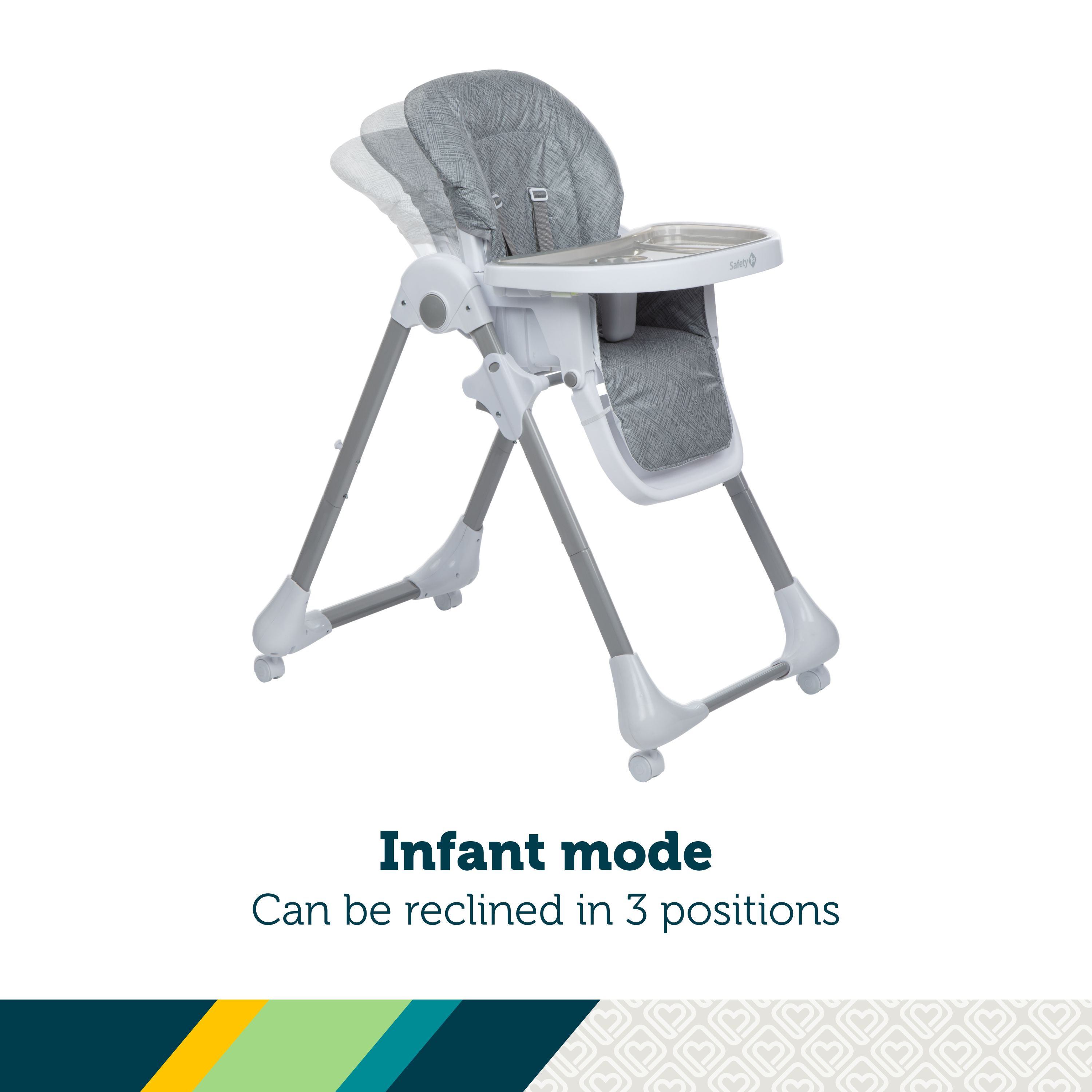 Grow and Go 3-in-1 High Chair - infant mode: can be reclined in 3 positions