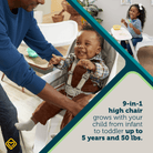 Grow and Go™ All-In-One Rotating High Chair - 9-in-1 high chair grows with your child from infant to toddler up to 5 years and 50 lbs.